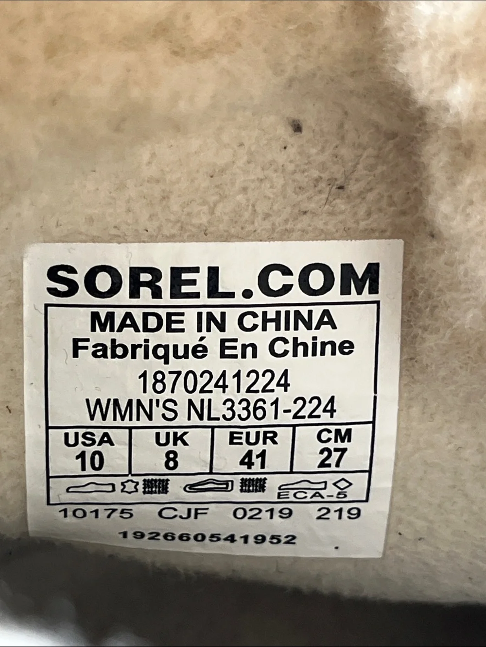 Sorel light brown leather and Gray wool Shearling lined Winter Boots size 10